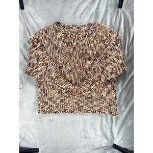 Coco And Jaimeson Metallic Marled Chunky Knit Wool Blend Boat Neck Sweater Sz M